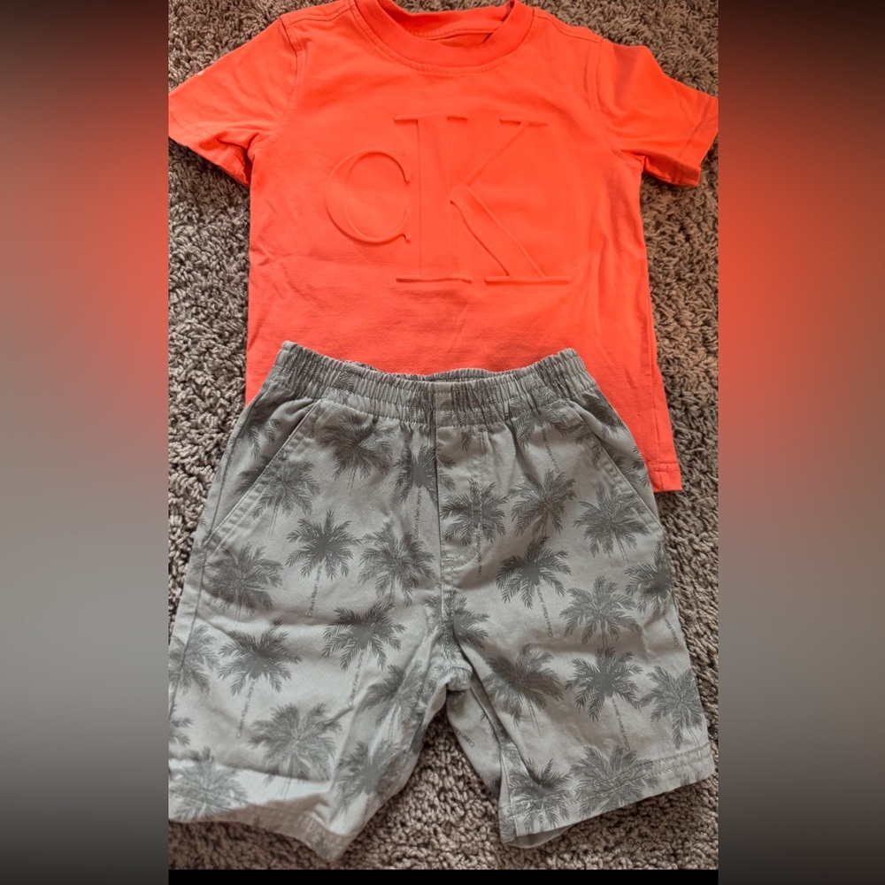Calvin Klein Kids Matching Set - Orange and Gray